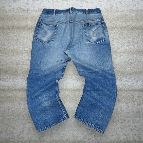 Vintage Saddle King Jeans Baggy Wide Leg Fit Light Wash Denim 90s - Picture 1 of 3